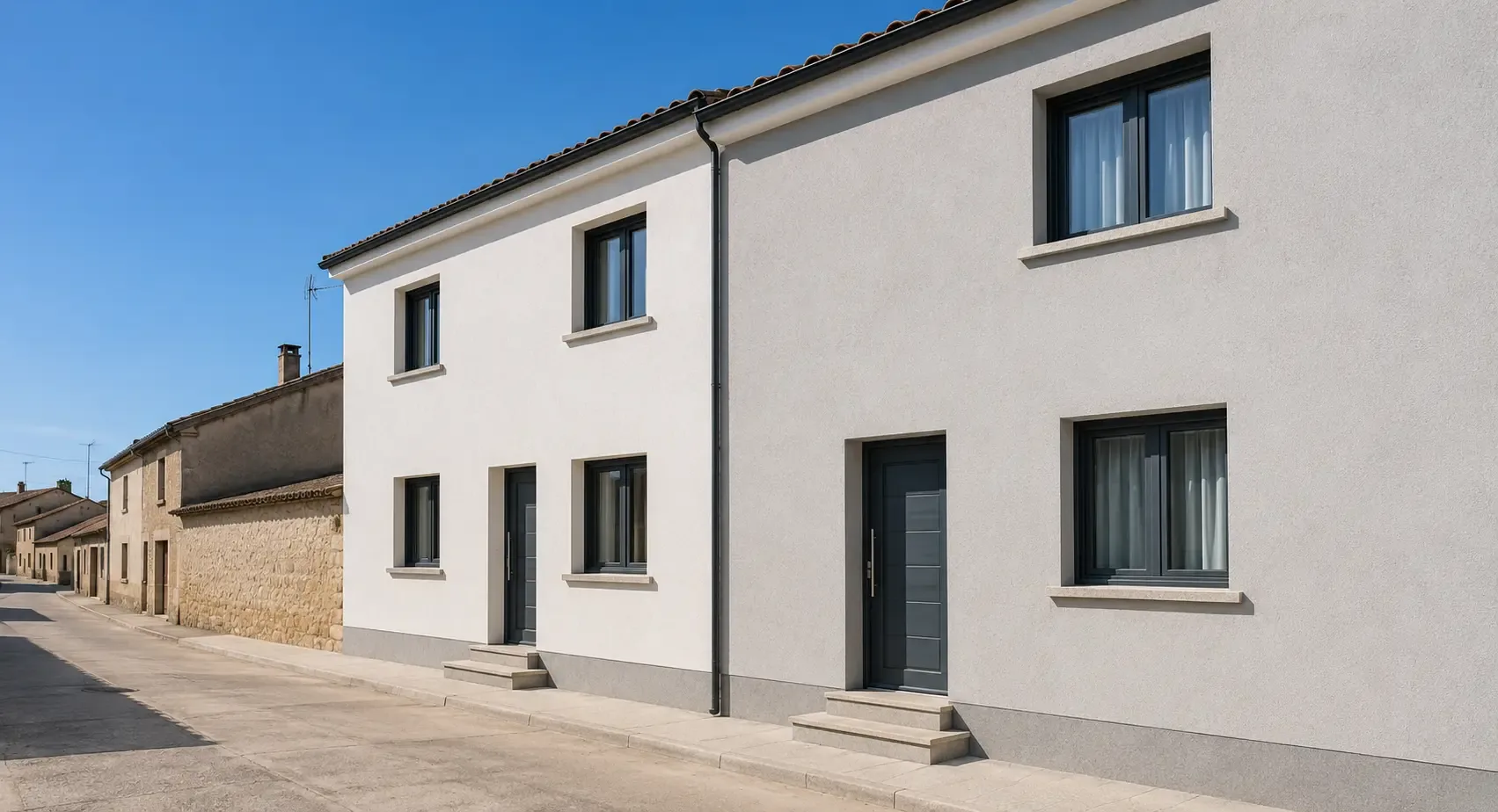 Fachada de vivienda rehabilitada en El Casar