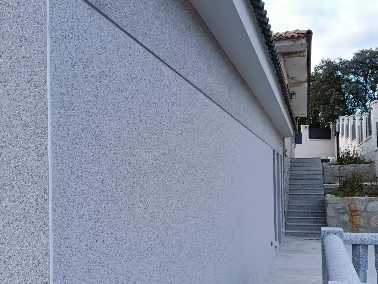 Detalle de la textura del acabado china gris a corta distancia